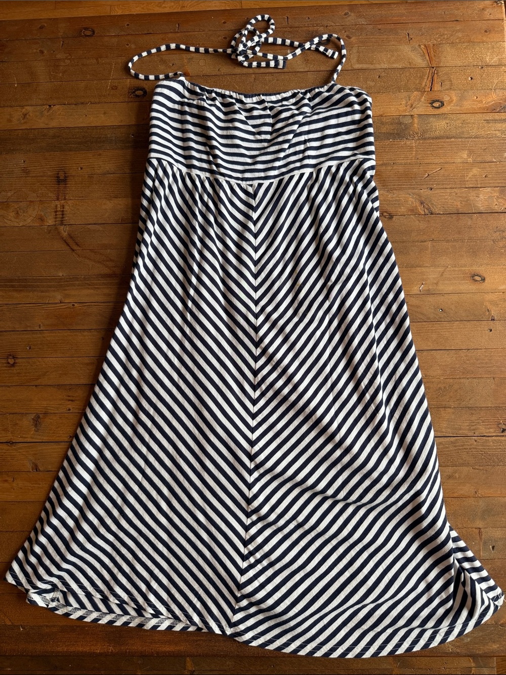Lilly Pulitzer Navy & White Striped Halter Maxi Dress